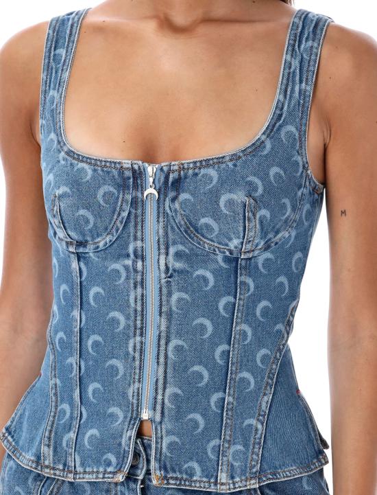 24FW 마린세르 반팔 티셔츠 WTO408ACDEN0001 BL05 LIGHT BLUE - MARINE SERRE