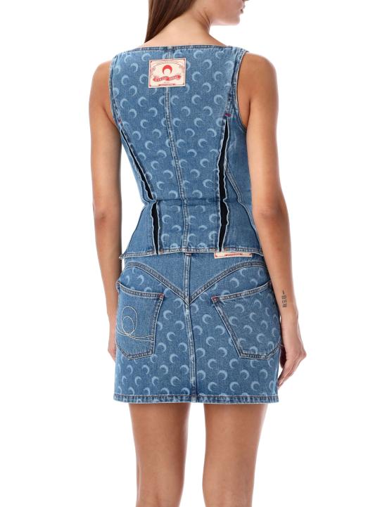 24FW 마린세르 반팔 티셔츠 WTO408ACDEN0001 BL05 LIGHT BLUE - MARINE SERRE