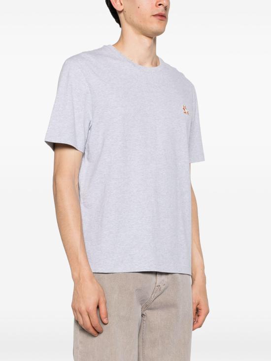 24FW 메종키츠네 반팔 티셔츠 LM00110KJ0008 H120 LIGHT GREY MELANGE - MAISON KITSUNE