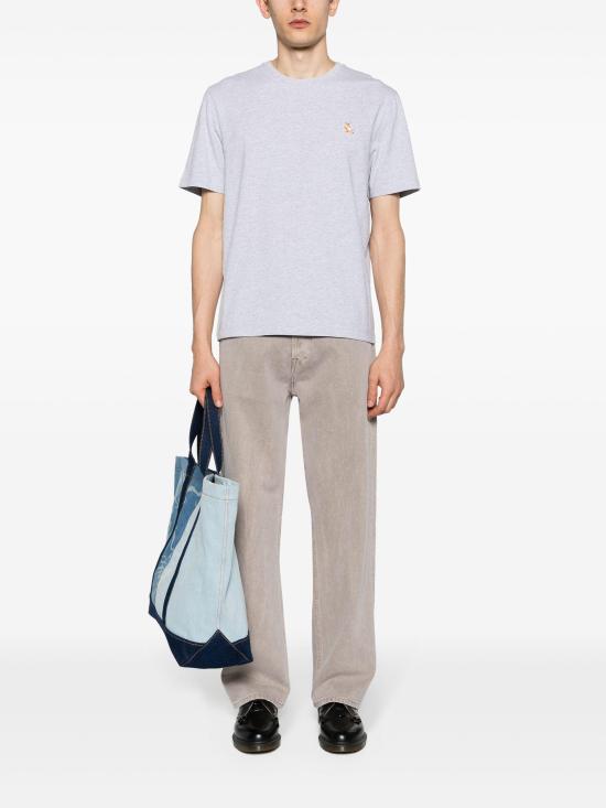 24FW 메종키츠네 반팔 티셔츠 LM00110KJ0008 H120 LIGHT GREY MELANGE - MAISON KITSUNE