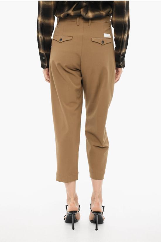  나인인더모닝 크롭 팬츠 IE54D17CAM Brown - NINE IN THE MORNING