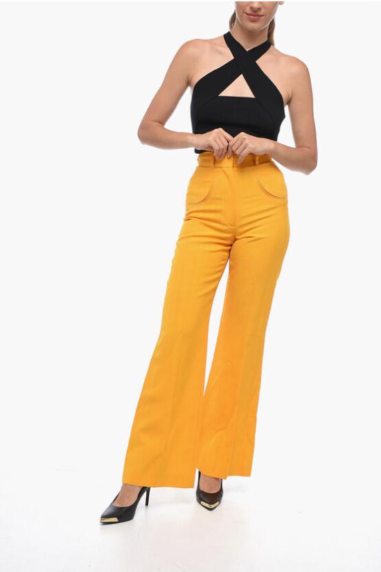  카사블랑카 스트레이트 팬츠 WS23 TR 134 01VI CI Yellow - CASABLANCA