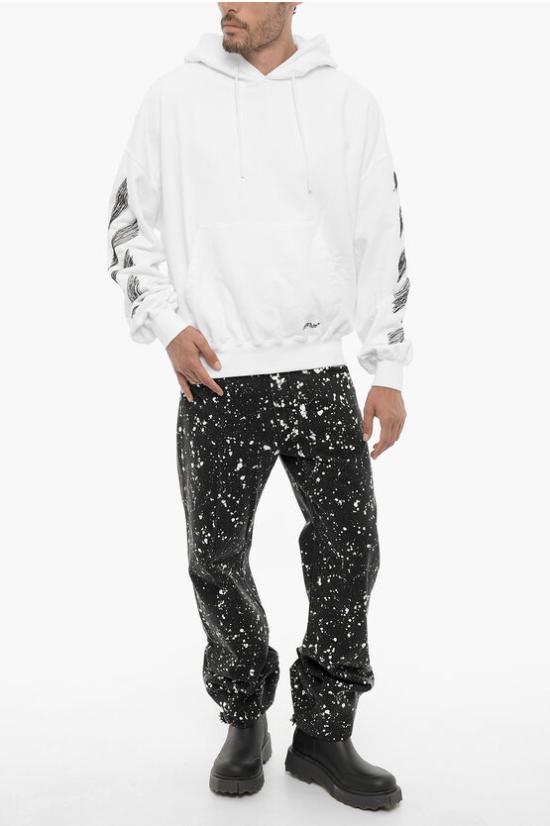  오프화이트 후드 티셔츠 OMBB110S23FLE0050110 White - OFF WHITE