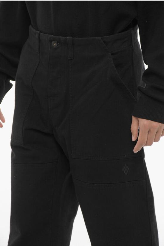  마르셀로 불론 스트레이트 팬츠 CMCA180F23FAB0011010 Black - MARCELO BURLON