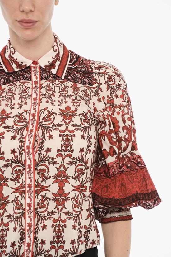  앨리스 앤 올리비아 블라우스 CC306P20016 P123 Bianco Rosso - ALICE & OLIVIA