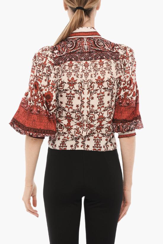  앨리스 앤 올리비아 블라우스 CC306P20016 P123 Bianco Rosso - ALICE & OLIVIA