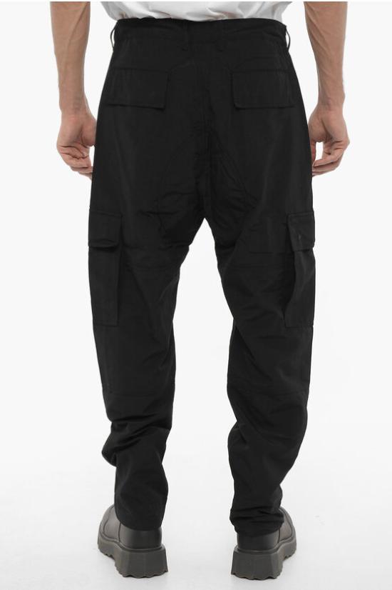  마르셀로 불론 카고 팬츠 CMCF014F23FAB0011001 Black - MARCELO BURLON