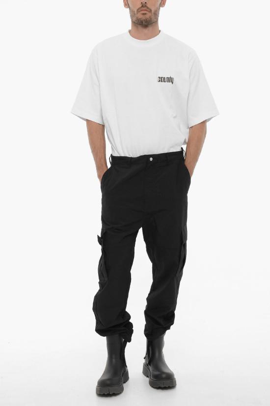  마르셀로 불론 카고 팬츠 CMCF014F23FAB0011001 Black - MARCELO BURLON