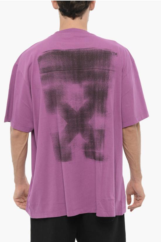  오프화이트 반팔 티셔츠 OMAA038S23JER0023610 Violet - OFF WHITE