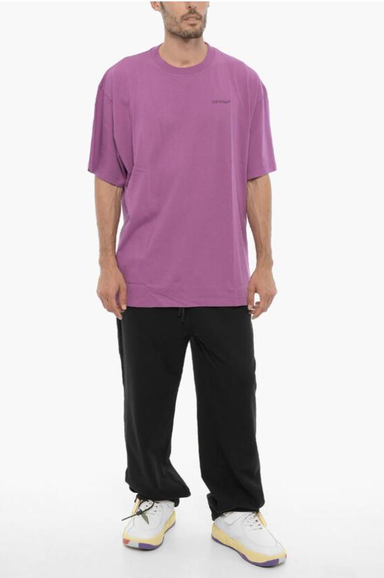  오프화이트 반팔 티셔츠 OMAA038S23JER0023610 Violet - OFF WHITE