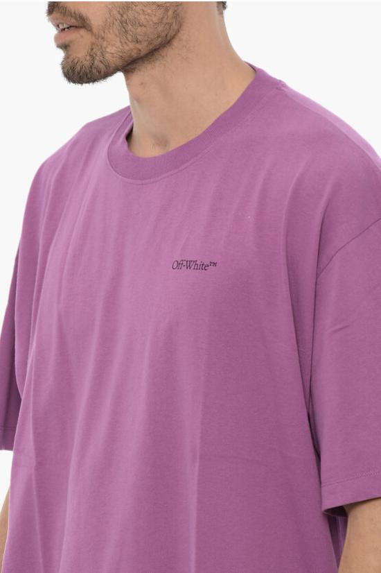  오프화이트 반팔 티셔츠 OMAA038S23JER0023610 Violet - OFF WHITE