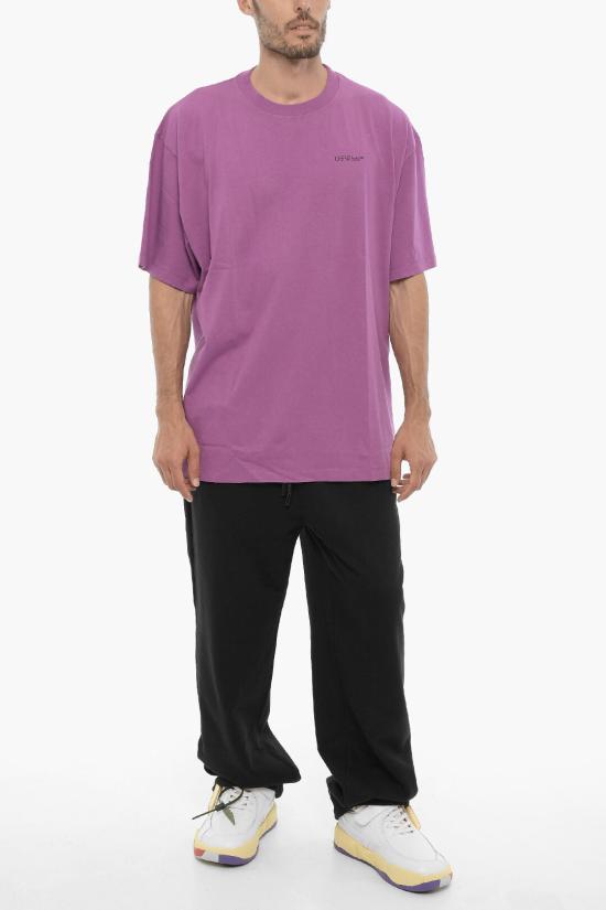  오프화이트 반팔 티셔츠 OMAA038S23JER0023610 Violet - OFF WHITE