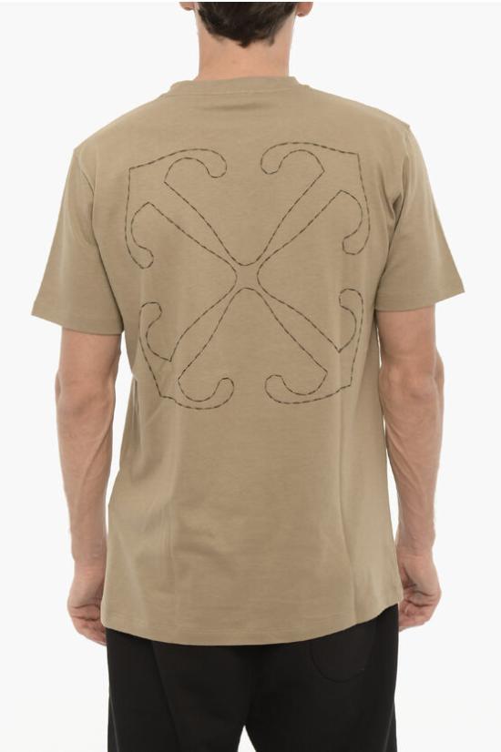  오프화이트 반팔 티셔츠 OMAA027F23JER0086110 Beige - OFF WHITE