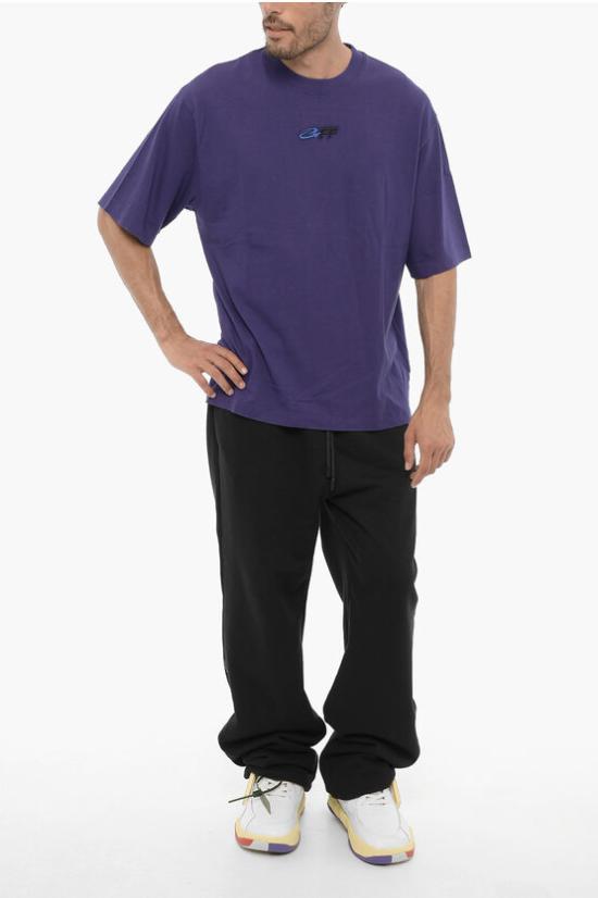  오프화이트 반팔 티셔츠 OMAA120S23JER0073710 Violet - OFF WHITE