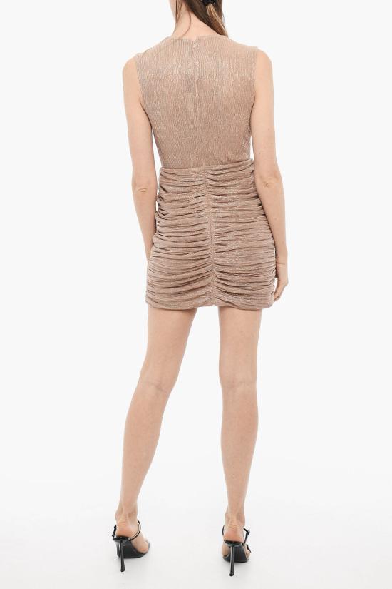  코스타렐로스 숏 원피스 PR23 21 DUSTY PINK METALLIC PLISSE JERSEY Pink - COSTARELLOS