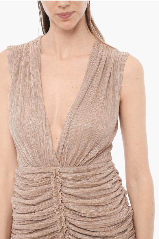  코스타렐로스 숏 원피스 PR23 21 DUSTY PINK METALLIC PLISSE JERSEY Pink - COSTARELLOS