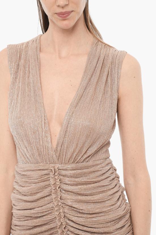  코스타렐로스 숏 원피스 PR23 21 DUSTY PINK METALLIC PLISSE JERSEY Pink - COSTARELLOS