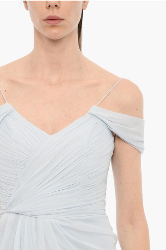  코스타렐로스 숏 원피스 PR23 61 LIGHT BLUE SILK CHIFFON Light blue - COSTARELLOS