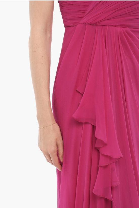  코스타렐로스 롱 원피스 PR23 60 MAGENTA SILK CHIFFON Pink - COSTARELLOS