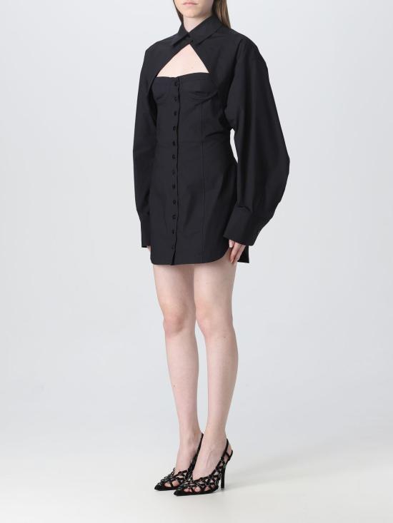  디 아티코 숏 원피스 237WCA219C070 100 Black - THE ATTICO