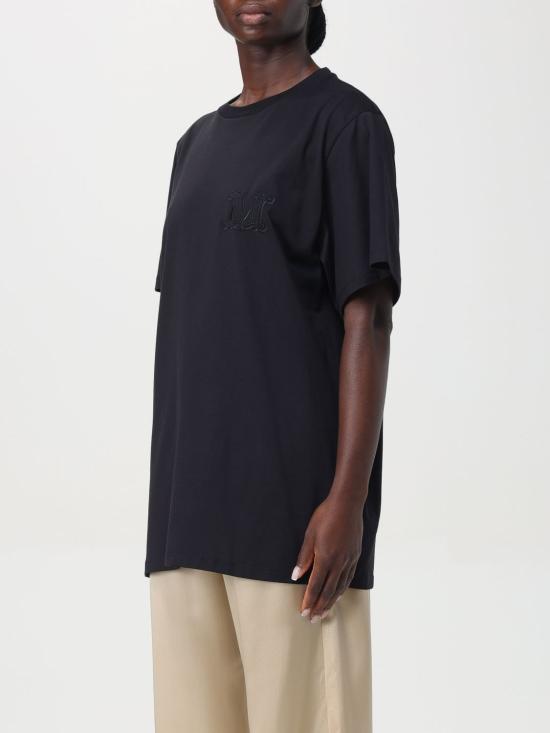 25FW 막스마라 반팔 티셔츠 2421946021600 002 Black - MAX MARA