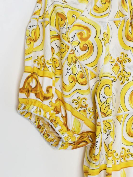 25FW [키즈] 돌체앤가바나 블라우스 L55S67G7EY3 H03TN Yellow - DOLCE & GABBANA