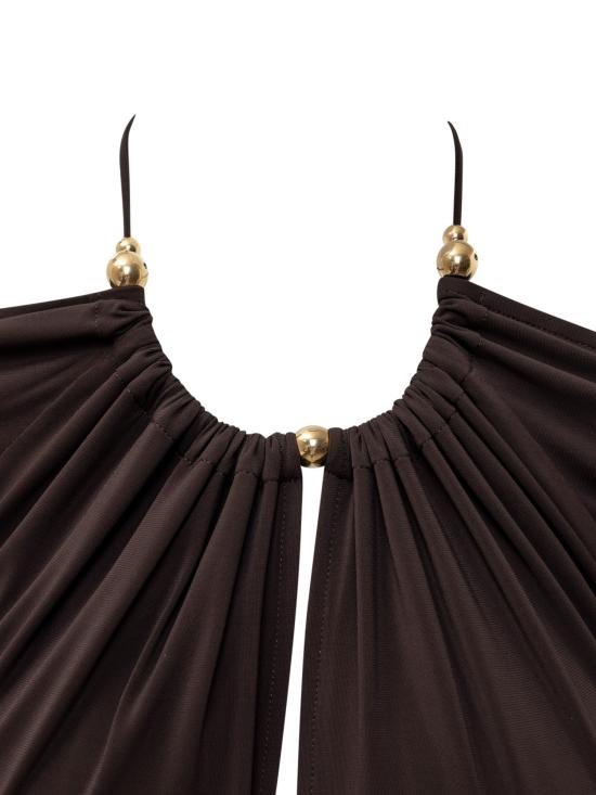 24FW 살바토레 페라가모 미디 원피스 13F628 775659 MARRONE EXPRESSO ORO - SALVATORE FERRAGAMO