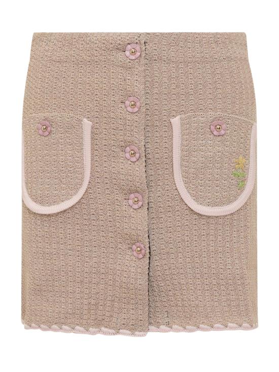  코르미오 숏 스커트 CHIARA BEIGEPINK BEIGE W BABY PINK GLITTER