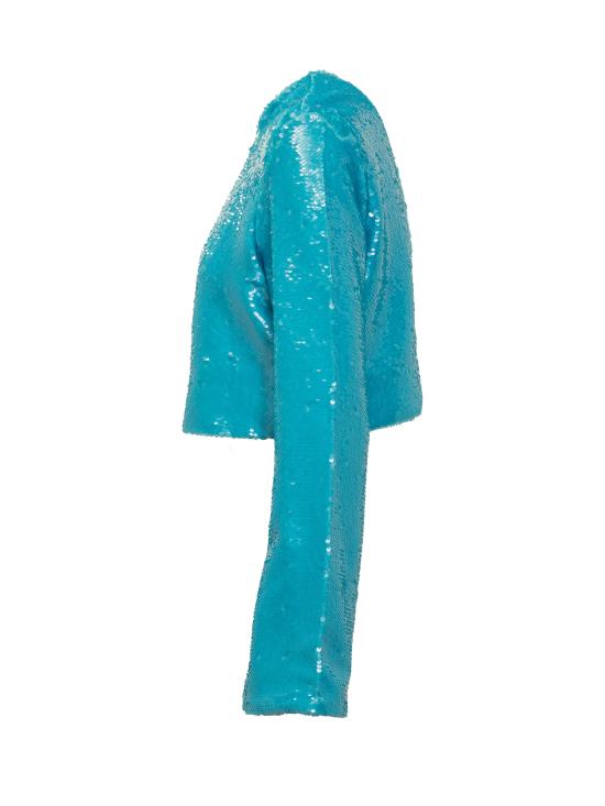  가니 긴팔 티셔츠 F7739 803 BLUE CURACAO - GANNI