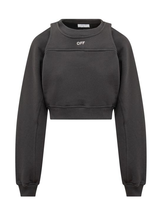  오프화이트 긴팔 티셔츠 OWBA071F23JER001 1001 BLACK WHITE