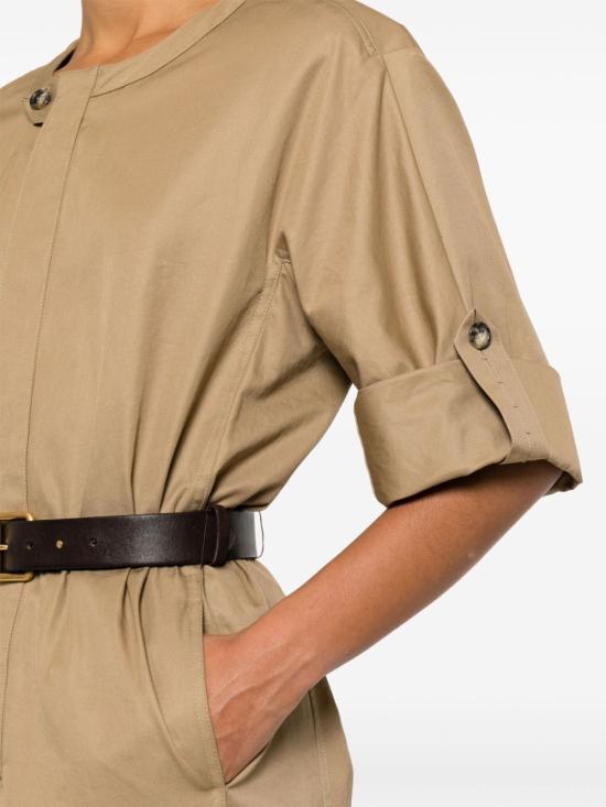  생로랑 미디 원피스 786339 Y3A99 2611 BEIGE FONCE - SAINT LAURENT