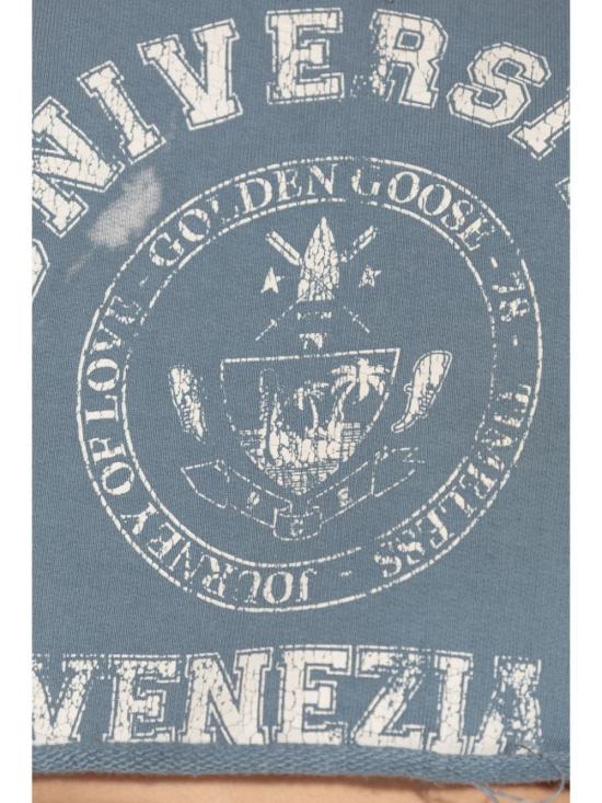 24FW 골든구스 긴팔 티셔츠 GWP01787 P001631 50877 50877 WINDWARD BLUE HERITAGE WHITE - GOLDEN GOOSE