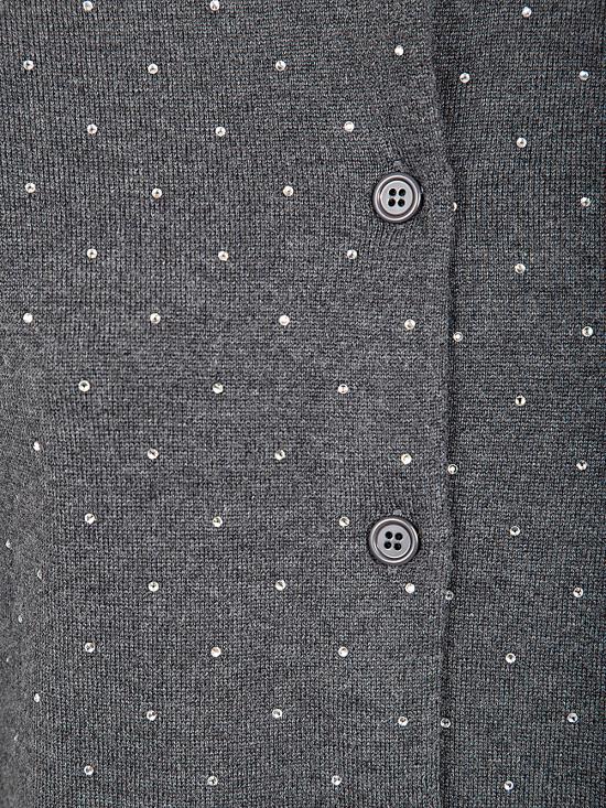  파비아나 필리피 크리스털 장식 가디건 MAD214F377 I931 8186 ANTHRACITE - FABIANA FILIPPI