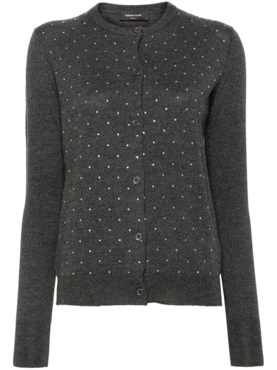  파비아나 필리피 크리스털 장식 가디건 MAD214F377 I931 8186 ANTHRACITE - FABIANA FILIPPI