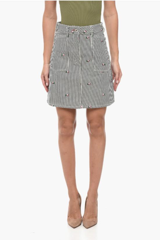  겐조 숏 스커트 FD52DJ2696J1CO DM Black White