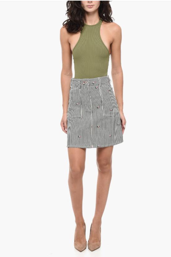  겐조 숏 스커트 FD52DJ2696J1CO DM Black White - KENZO