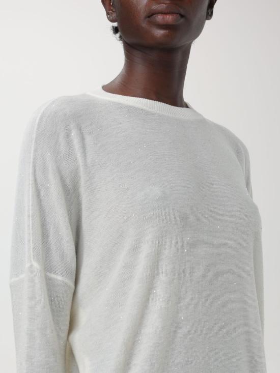 25FW 파비아나 필리피 시퀸 장식 스웨터 MAD214F099D722 0142 White - FABIANA FILIPPI
