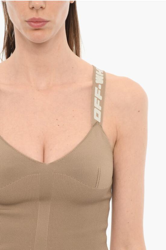  오프화이트 숏 원피스 OWHI022F22KNI0011700 Beige - OFF WHITE