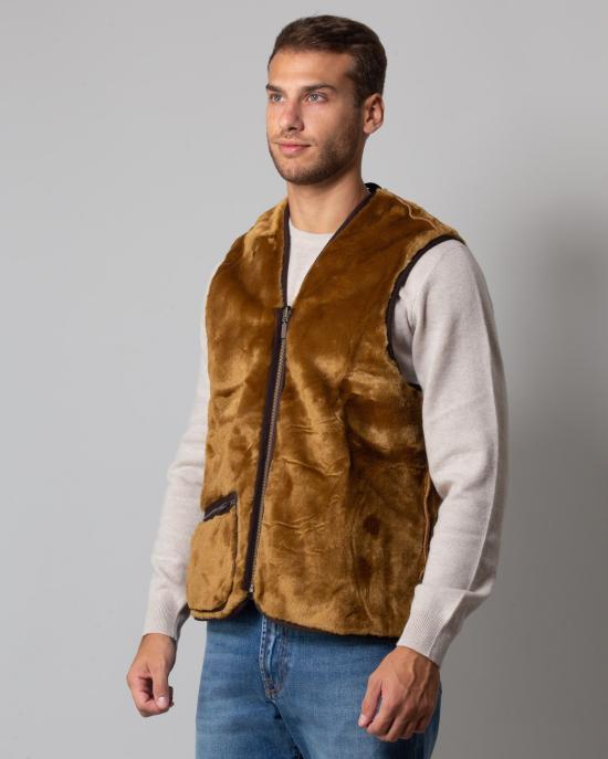 24FW 바버 웜 파일 웨이스트코트 집 인 라이너 MLI0004 BR31 MARRONE - BARBOUR