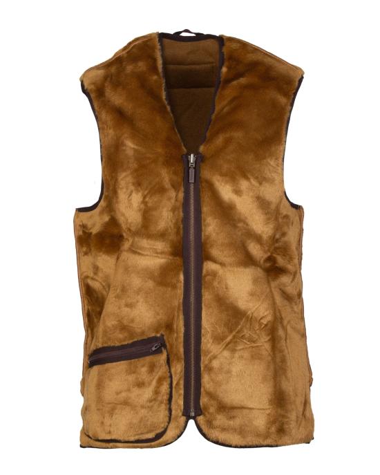 24FW 바버 웜 파일 웨이스트코트 집 인 라이너 MLI0004 BR31 MARRONE