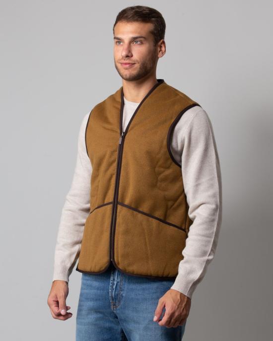 24FW 바버 웜 파일 웨이스트코트 집 인 라이너 MLI0004 BR31 MARRONE - BARBOUR