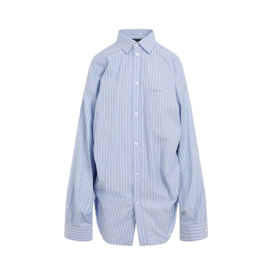 24FW 발렌시아가 셔츠 790945 TQM16 3965 SKY BLUE WHITE