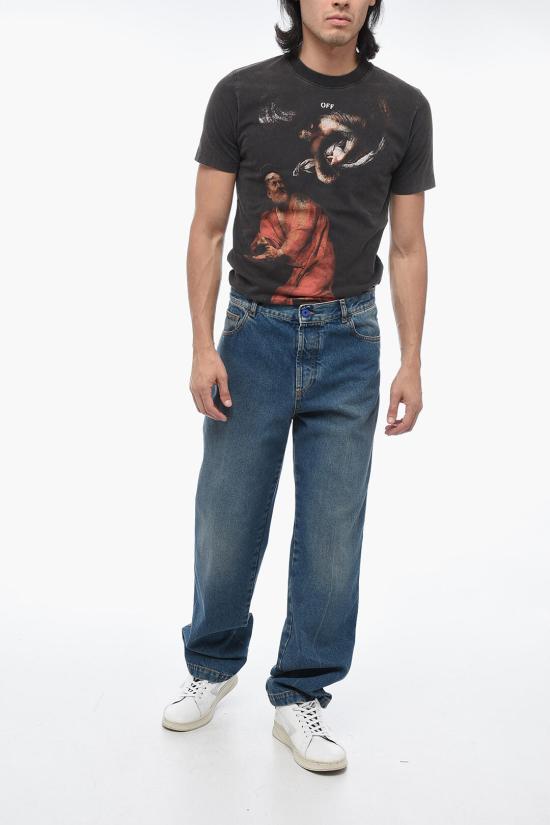  마르셀로 불론 데님 팬츠 CMYA033F23DEN0013400 Blue - MARCELO BURLON