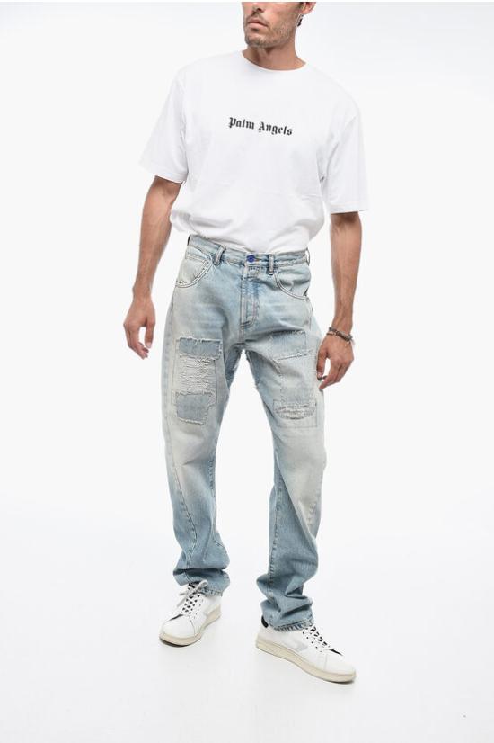  마르셀로 불론 데님 팬츠 CMYA037F23DEN0014000 Light blue - MARCELO BURLON