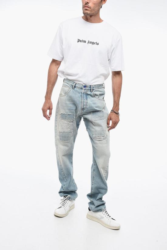  마르셀로 불론 데님 팬츠 CMYA037F23DEN0014000 Light blue - MARCELO BURLON