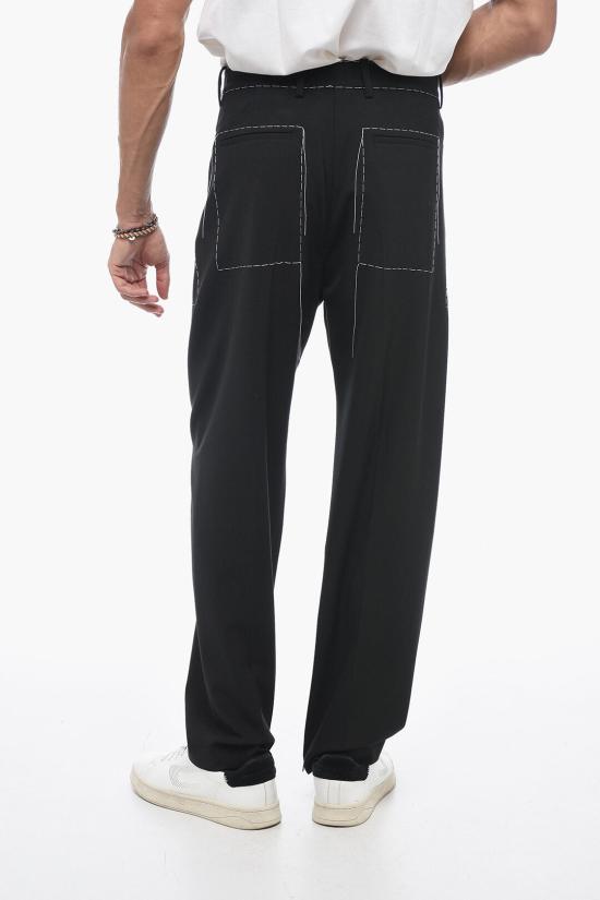  오프화이트 스트레이트 팬츠 OMCA196S23FAB0031001 Black - OFF WHITE
