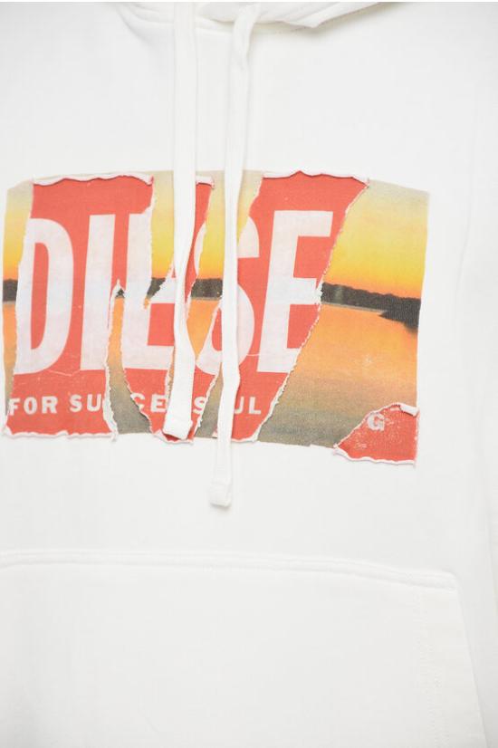  디젤 후드 티셔츠 A11258 0EJAA 141 White - DIESEL