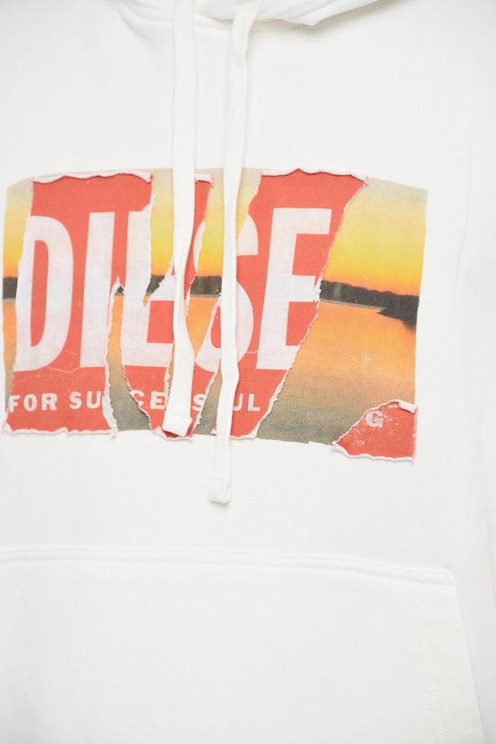  디젤 후드 티셔츠 A11258 0EJAA 141 White - DIESEL