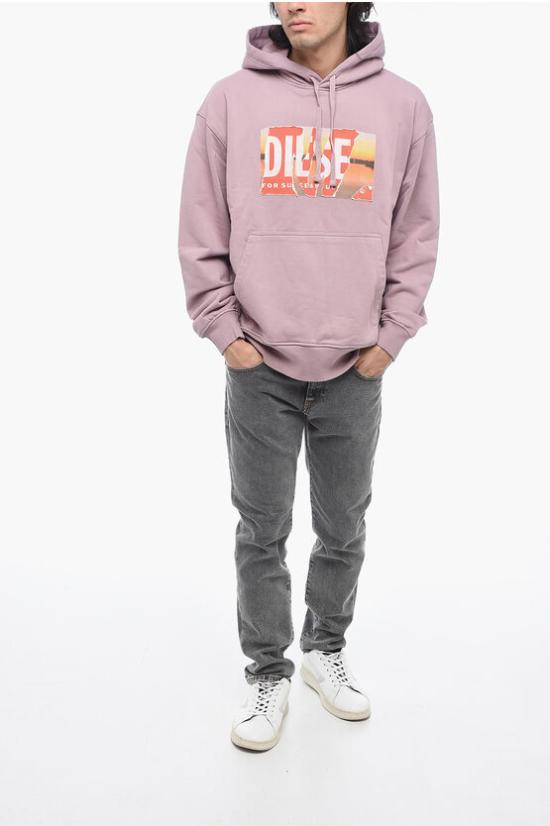  디젤 후드 티셔츠 A11258 0EJAA 64U Violet - DIESEL