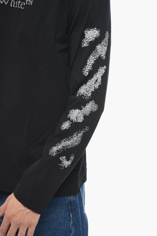  오프화이트 긴팔 티셔츠 OMAB086F23JER002 1001 Black - OFF WHITE
